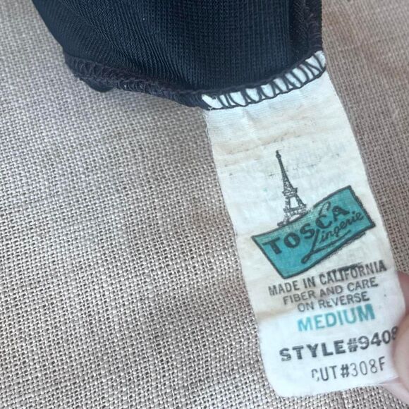 Vintage Lingerie 80s Toscca Black and red Nightie whimsygoth - Picture 7 of 8